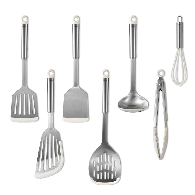 CAROTE 7pcs Stainless Steel Utensil Set, Non stick, Dishwasher Safe