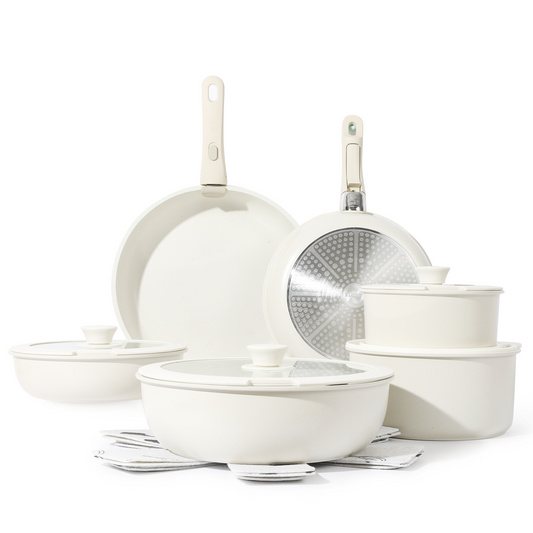 CAROTE 11pcs Pots and Pans Set, Nonstick Cookware Sets Detachable
