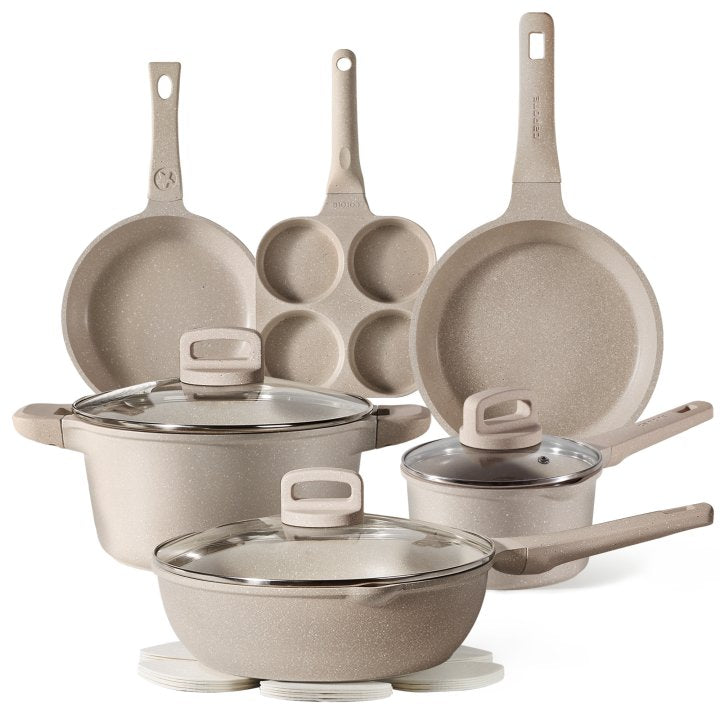 CAROTE 13pcs Non stick Pans and Pots Set, Cookware Set, Induction