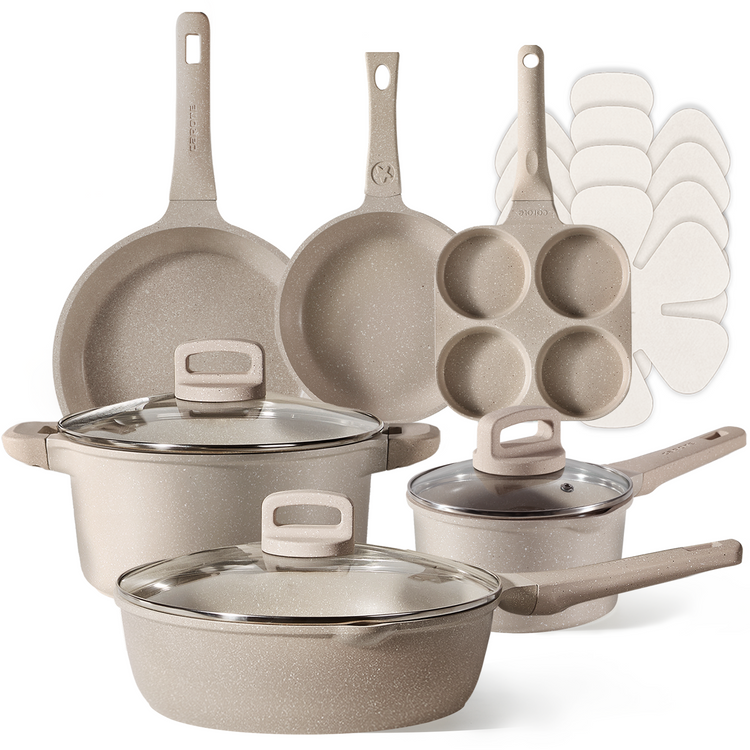 CAROTE 13pcs Non stick Pans and Pots Set, Cookware Set, Induction