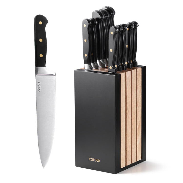 CAROTE - WS Collection 11 pieces Knife Block Set, Kitchenware set, Stainless Steel Blade