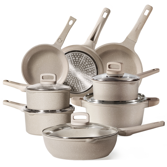 CAROTE 13pcs Non stick Pans and Pots Set, Cookware Set, Induction