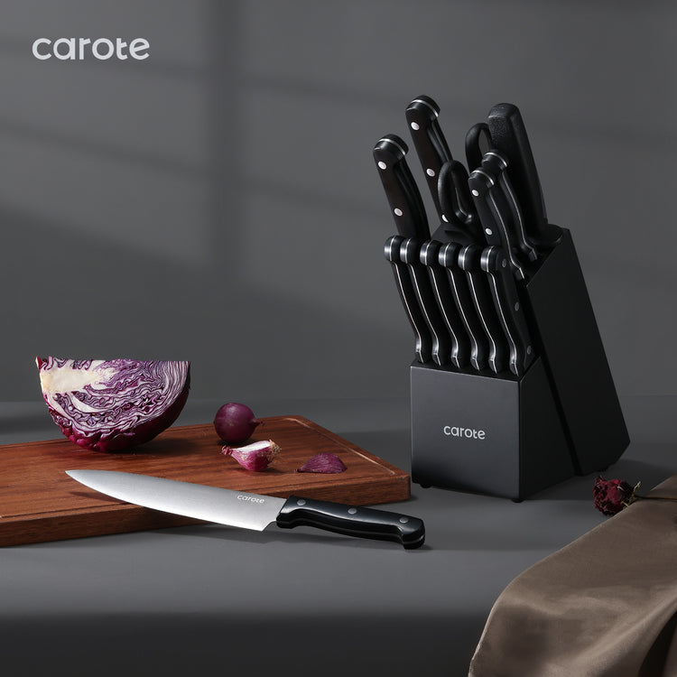 CAROTE 14pcs Nottingham Knife Block Set