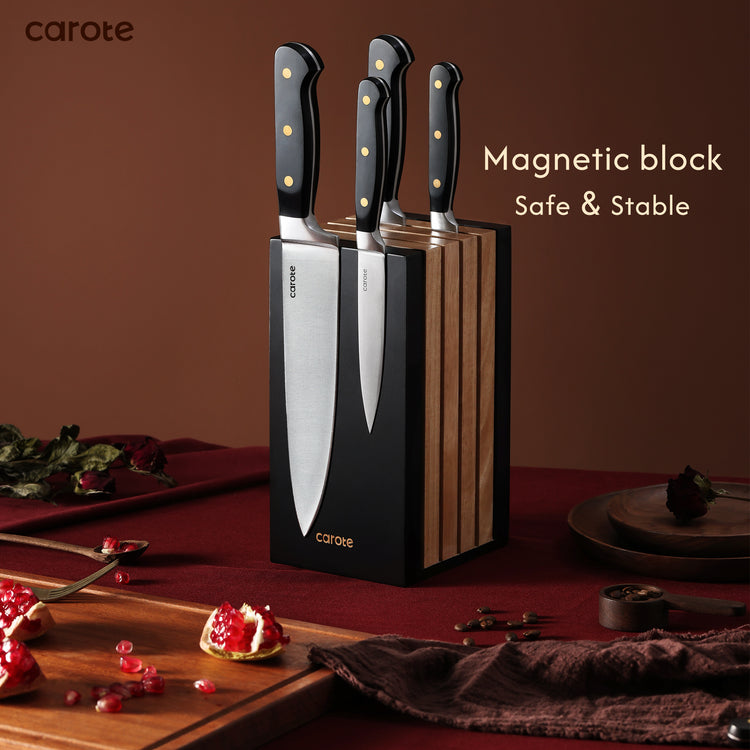 CAROTE - WS Collection 11 pieces Knife Block Set, Kitchenware set, Stainless Steel Blade