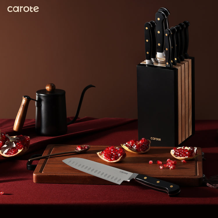 CAROTE - WS Collection 11 pieces Knife Block Set, Kitchenware set, Stainless Steel Blade