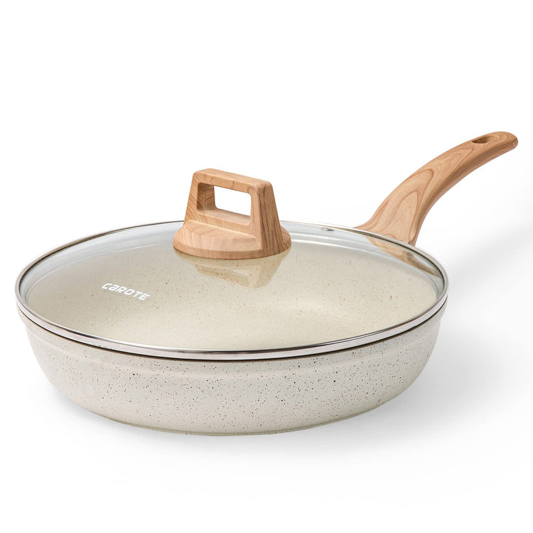 CAROTE Nonstick Frying pan, White Granite Fry Pan