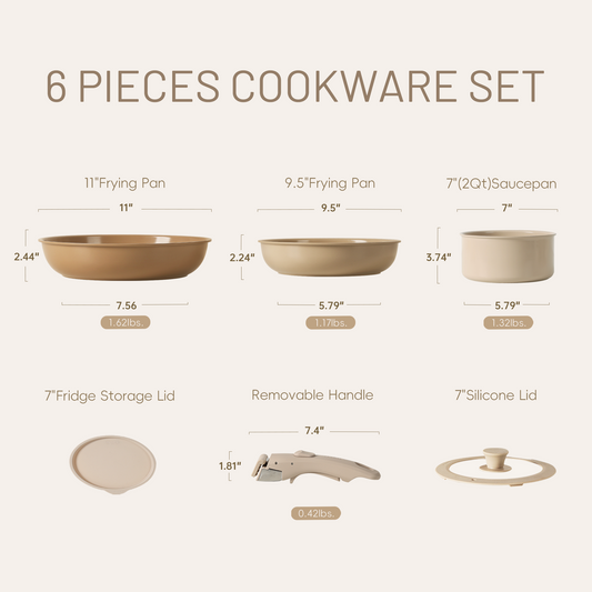 🚨Carote 11 pc nonstick cookware set w/ detachable handles