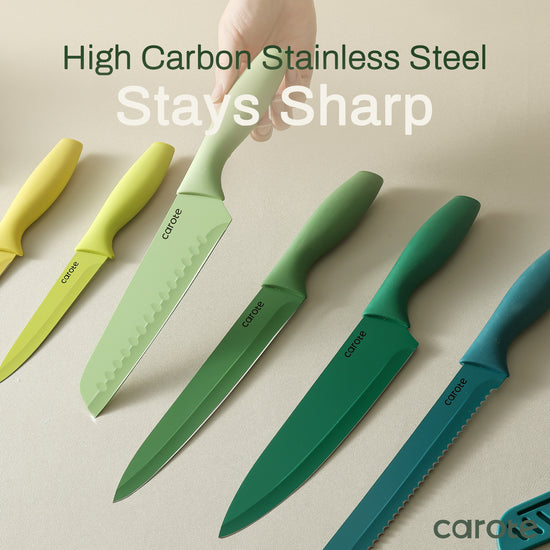 Carote 5 Pieces Ceramic Coating Kitchen Knife Set with Stainless Steel