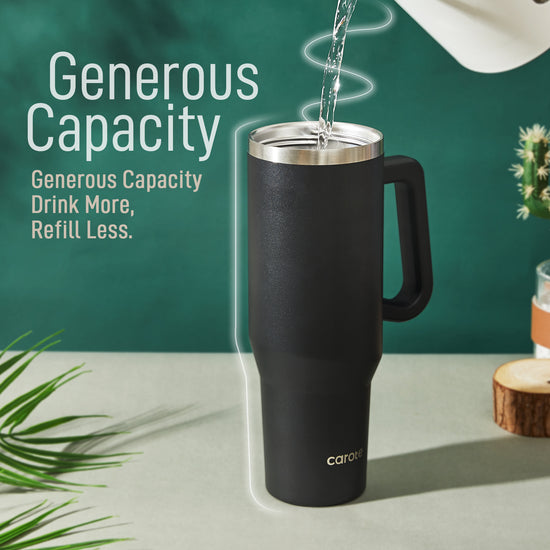 Tossed Groups of Lines - Sage Green Travel Mug with Handle