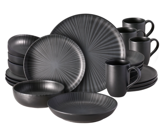 Oxford Contempo, Onyx Stoneware  - 20 Piece Dinnerware Set