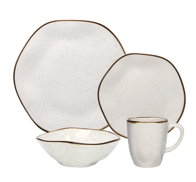 Oxford 16 Pcs Dinnerware Sets, Ryo, Sandbar Porcelain, Service for 4