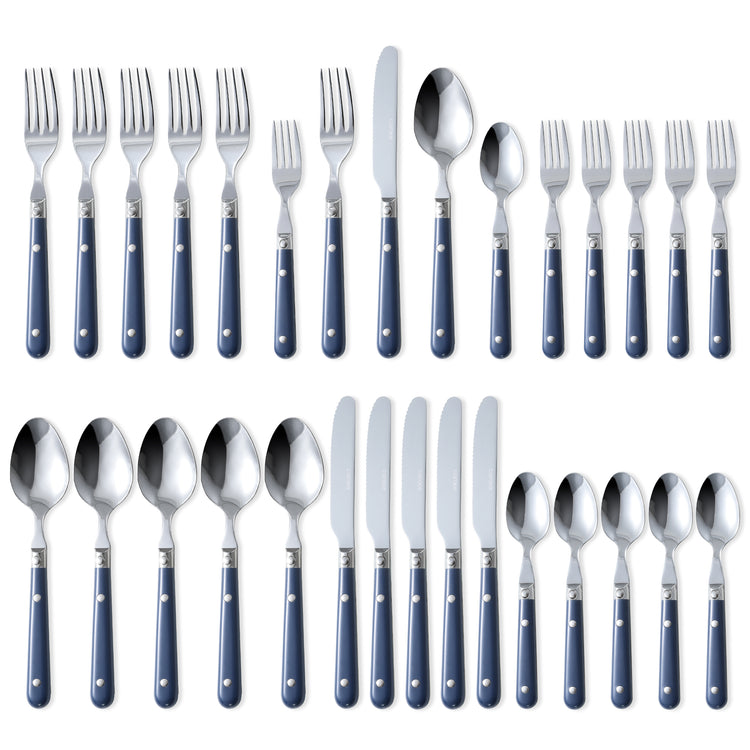 CAROTE - 30 Pieces Flatware Set, Stainless Steel, Knife and Fork Set