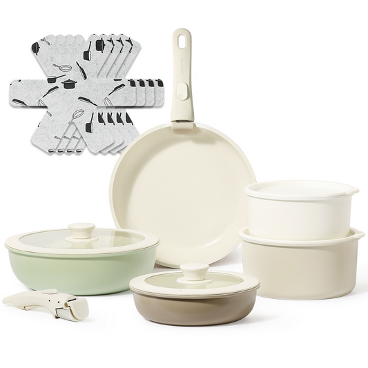 CAROTE Pots and Pans Set, Ceramic Nonstick Cookware Set 5pcs, Kitchen  Cooking Set Nonstick Pots and Pans, Induction Cookware