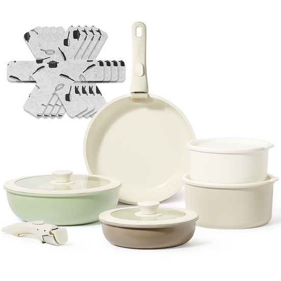 and Pans with Removable Handle, Cookware Set with Ceramic Nonstick
