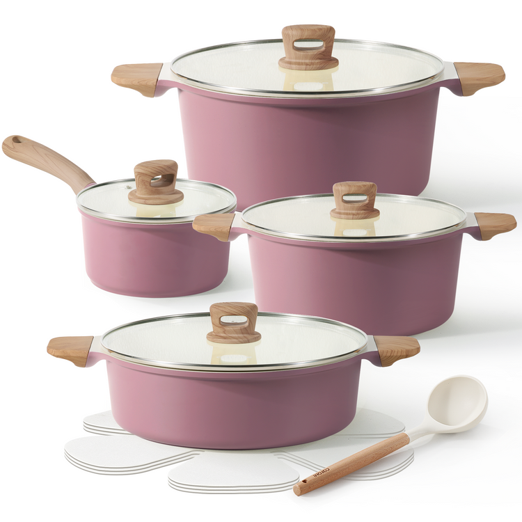 CAROTE ICE Purple Pots and Pans Set, 12pcs