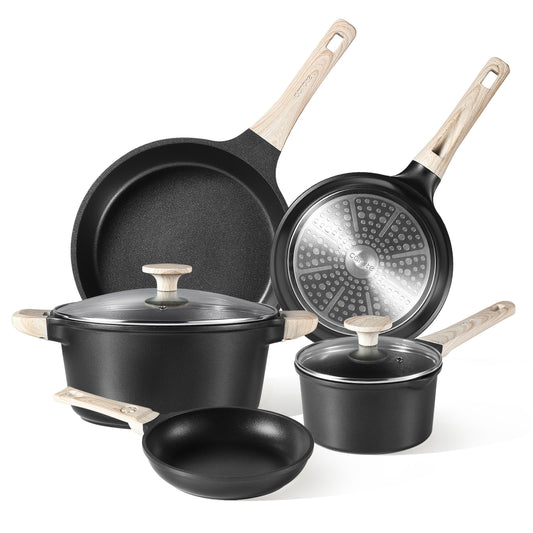 CAROTE 7pcs Cookware Set Nonstick, Cooking Sets