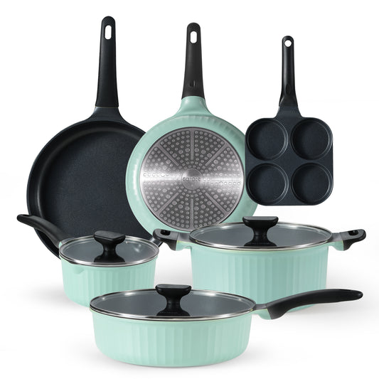 CAROTE 9pcs Cookware Set, Nonstick Pots and Pans Set, frying pan