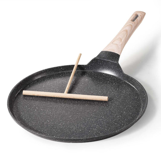 CAROTE Nonstick Frying Plate, frying pan with utensil, Black Granite